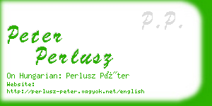 peter perlusz business card